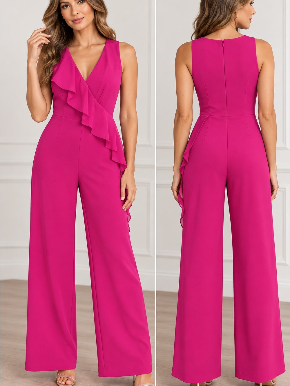 Connected Apparel Fuchsia Jumpsuit